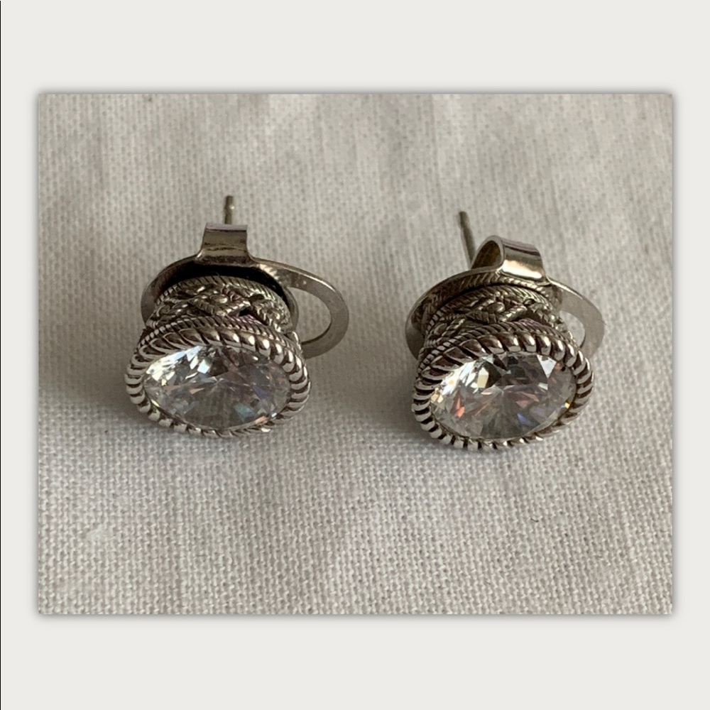 Judith Ripka Sterling Silver Cz Stud Earrings